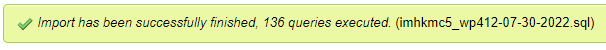 phpMyAdminSuccessfulImport.png